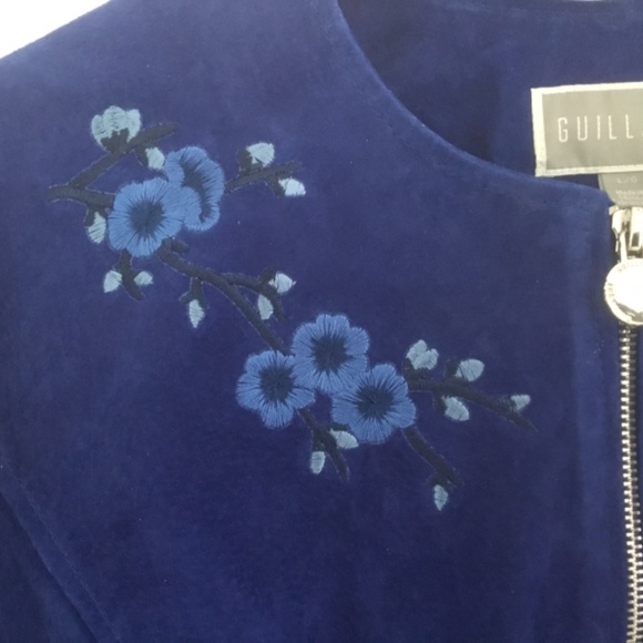 Guillaume | Women’s front zipper suede jacket. Size Large. NWOT. Beautiful blue. - Picture 3 of 9